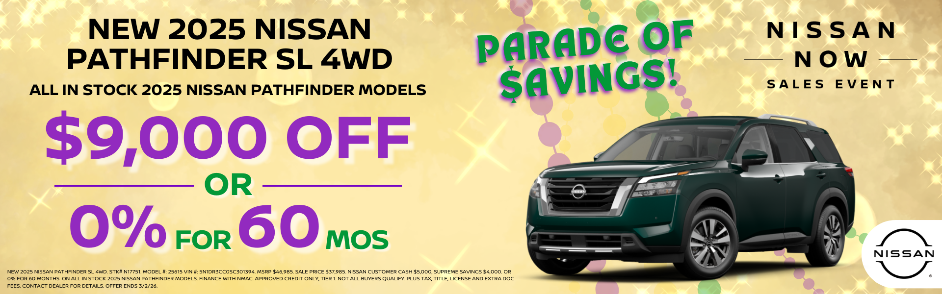 New 2025 Nissan Pathfinder SL 4WD