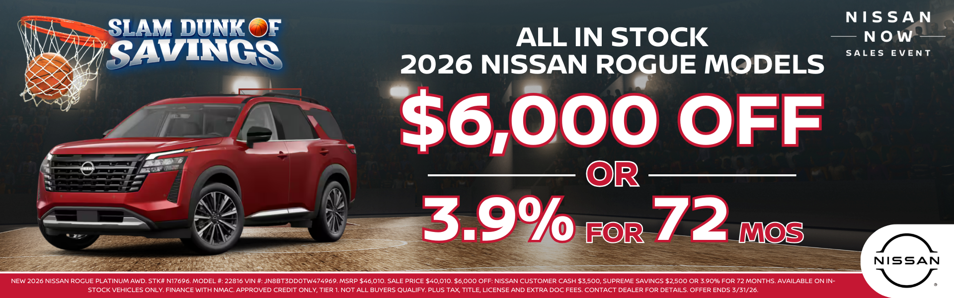 All in stock 2026 Nissan Rogue models