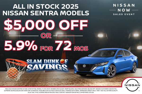 All in stock 2025 Nissan Sentra models
