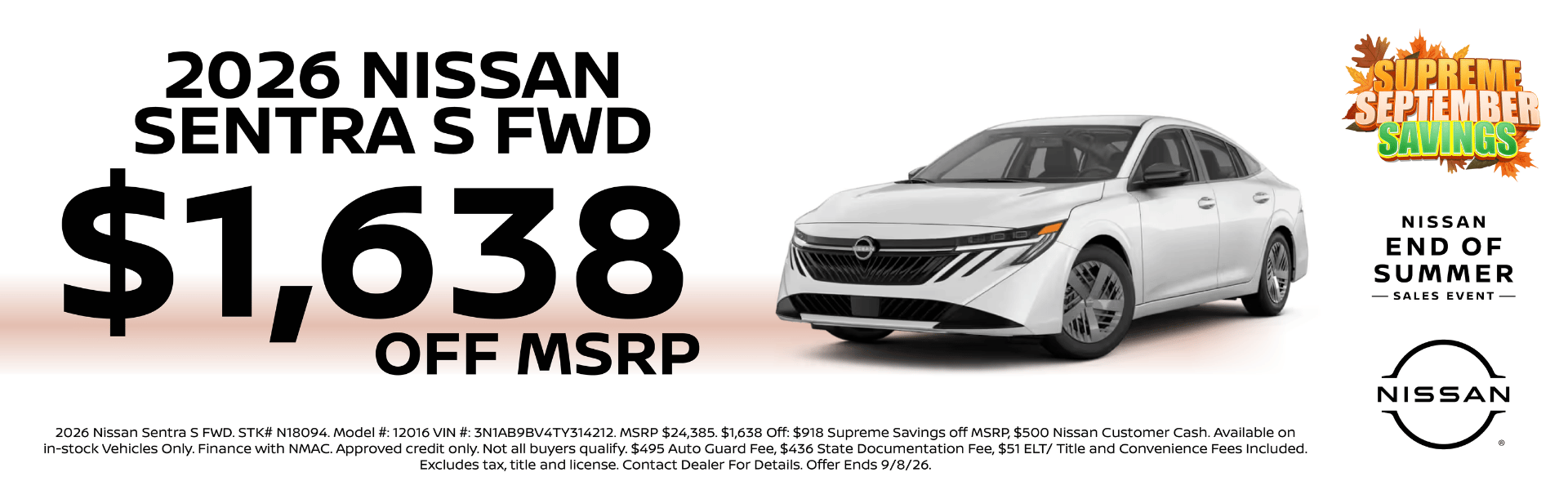 2026 Nissan Sentra